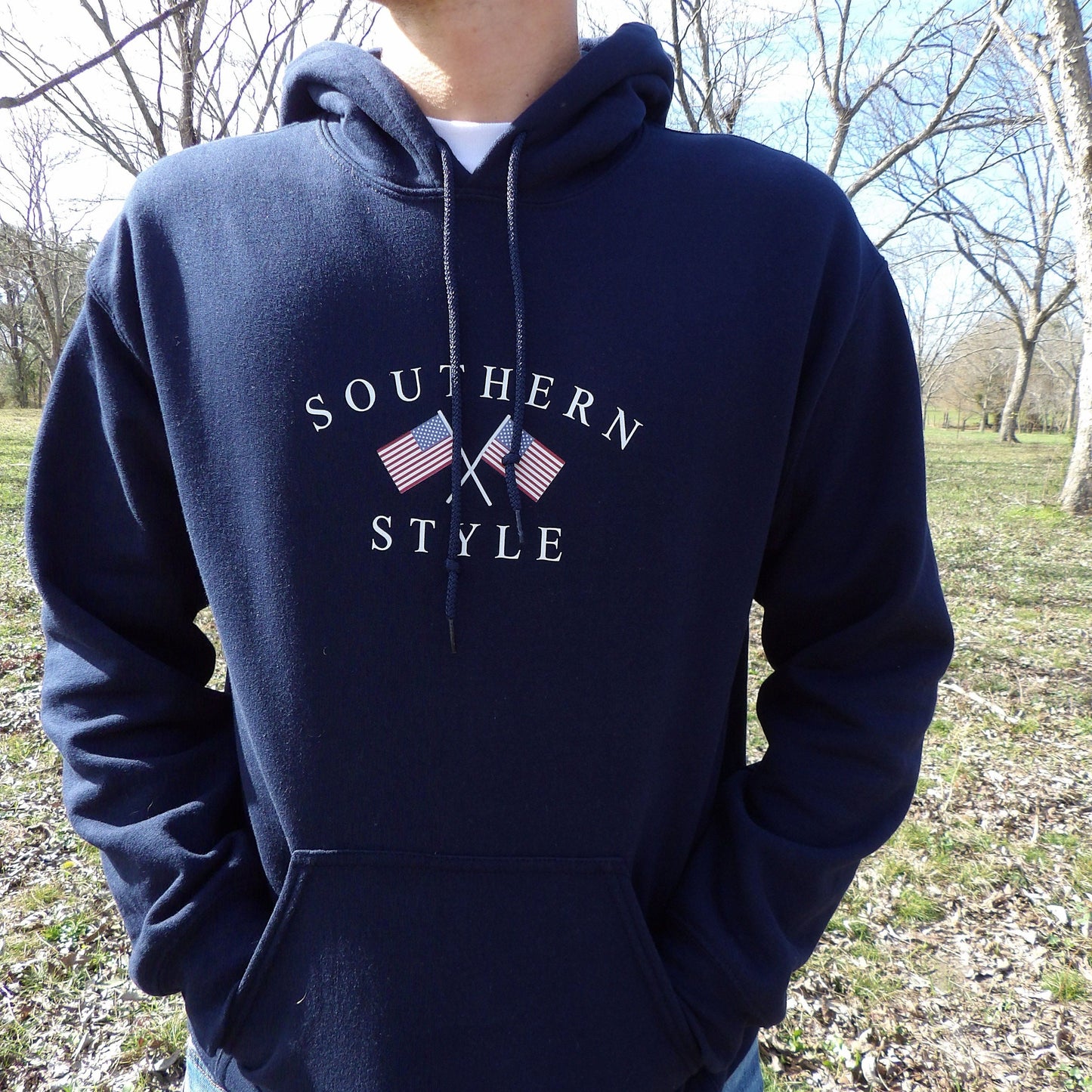 Classic American Flag Hoodie "poly-cotton"